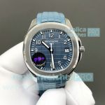 PP+ Factory Swiss Copy Gain Weight Patek Philippe Aquanaut 5168 Blue Dial Rubber Strap Watch 